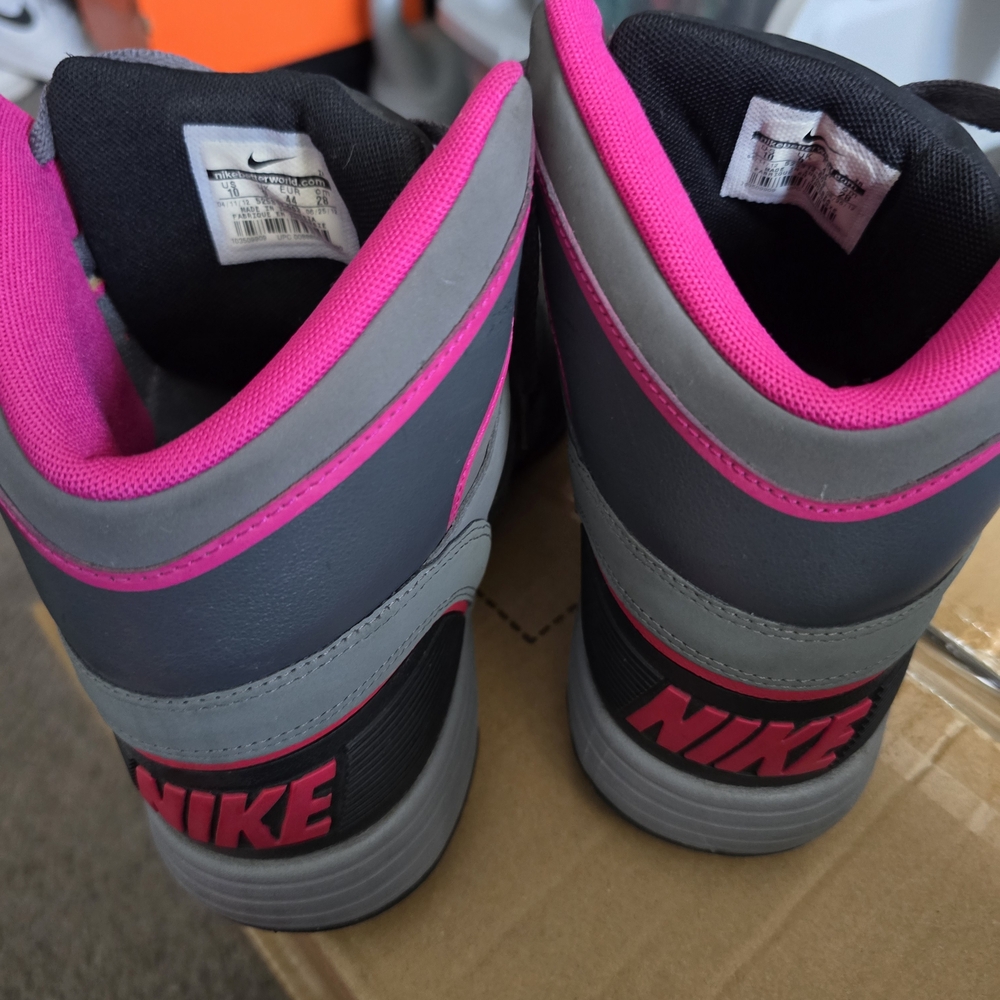 Nike Gray and Pink High-Top Sneakers